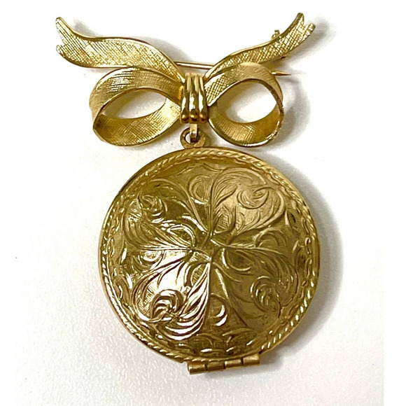 Vintage Brooch Locket Unforgettable Perfume Vt Avon Costume Jewelry Pin AU05 - Picture 5 of 5